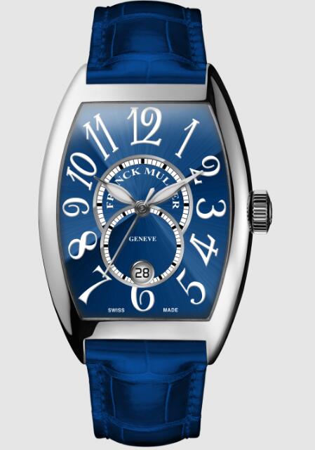 Best Franck Muller Cintree Curvex Nuance 7880 SC DT NUANCE Blue leather Replica Watch